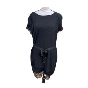 Zara Basic Size Large Black Viscose/Wool Bodycon MiniDress‎